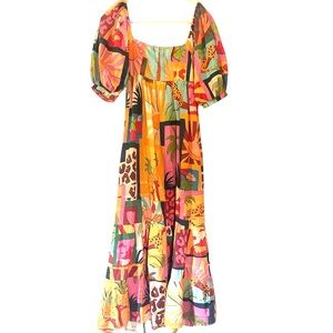 Farm Rio Tropical Collage Dress